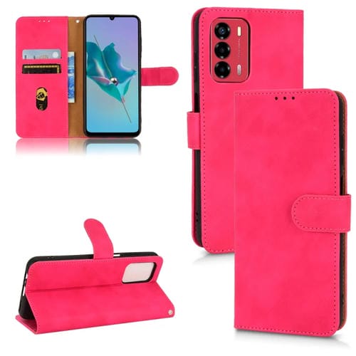 Para ZTE Blade A72 4G / V40 Vita Skin Feel Feel Magnetic Flip Leather Telephone (Rose Red)