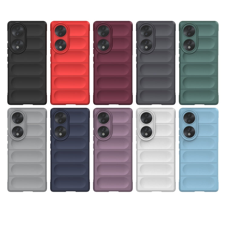 Case para Honor 70 5G Magic Shield TPU con funda de franela (Gris)