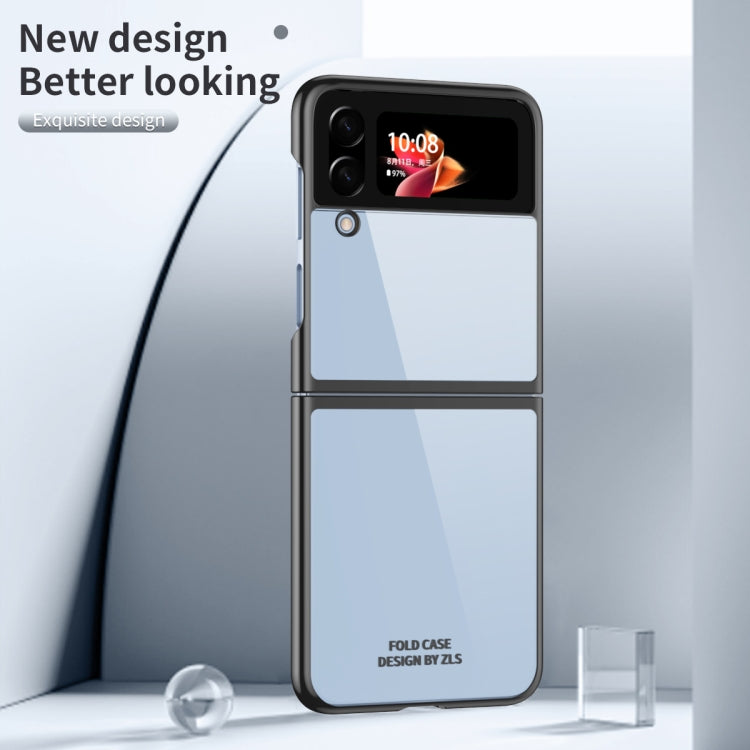 Caja del teléfono para Samsung Galaxy Z Flip4 galvanoplastia transparente (Negro)