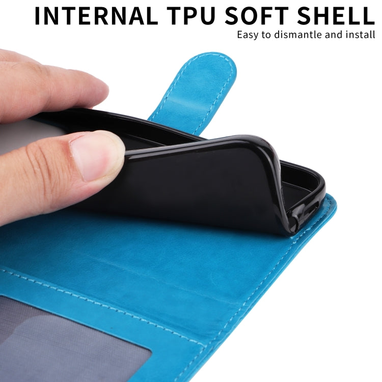 Para Samsung Galaxy A32 5G Estuche para teléfono de cuero con estampado de girasol en relieve (Azul)