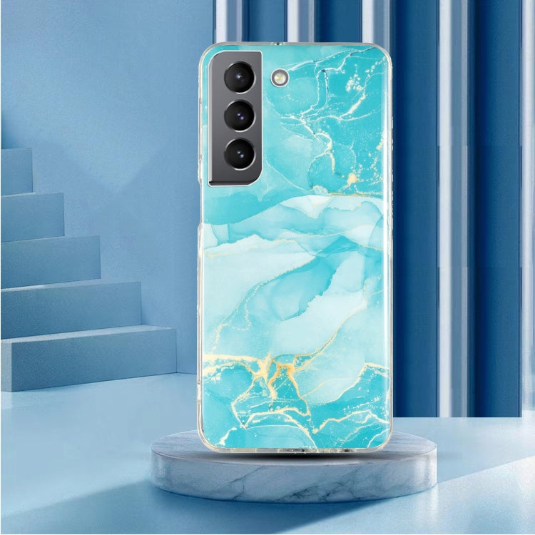 Para Samsung Galaxy S22 5G IMD Marble Pattern TPU Funda para teléfono (verde)