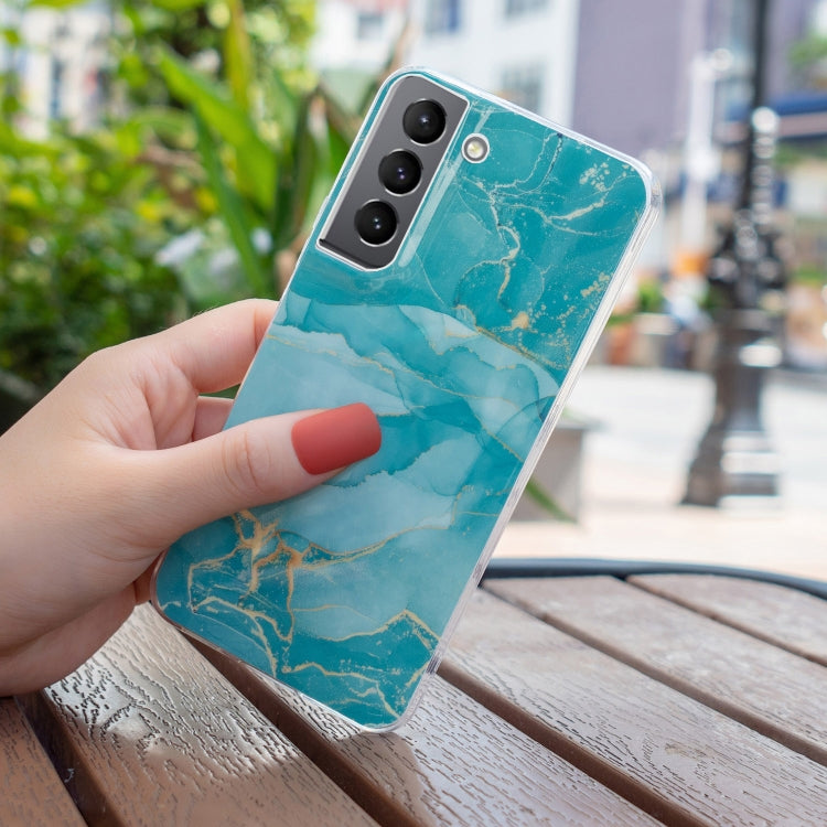 Para Samsung Galaxy S22 5G IMD Marble Pattern TPU Funda para teléfono (verde)