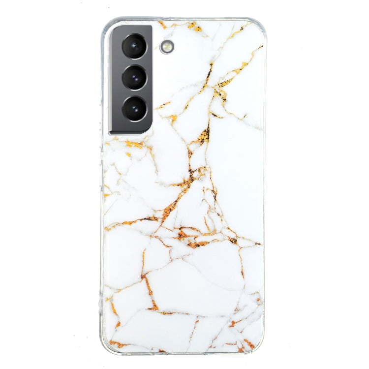 Para Samsung Galaxy S22 5G IMD Marble Pattern TPU Phone Case (Blanco)
