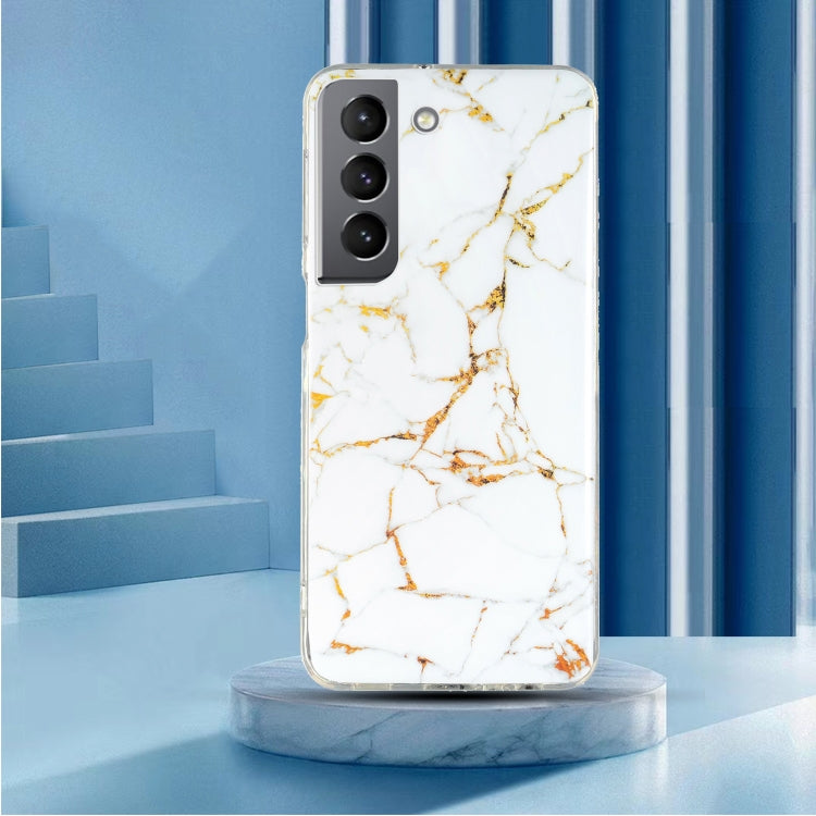 Para Samsung Galaxy S22 5G IMD Marble Pattern TPU Phone Case (Blanco)