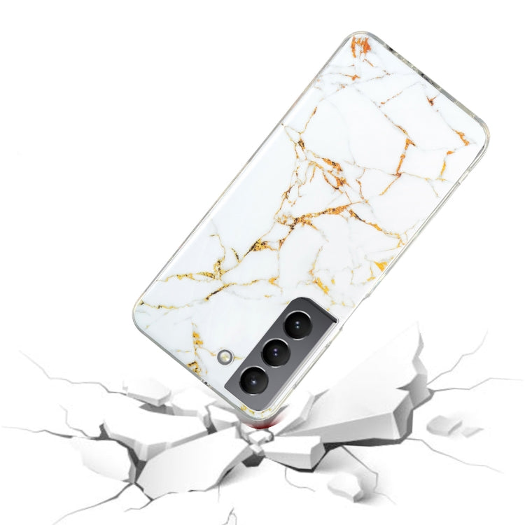 Para Samsung Galaxy S22 5G IMD Marble Pattern TPU Phone Case (Blanco)