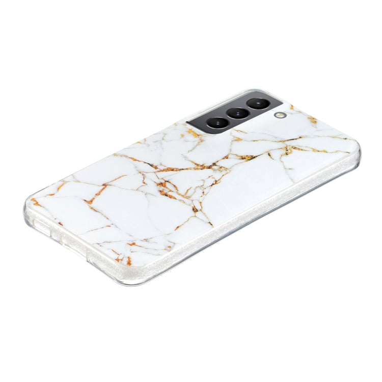 Para Samsung Galaxy S22 5G IMD Marble Pattern TPU Phone Case (Blanco)