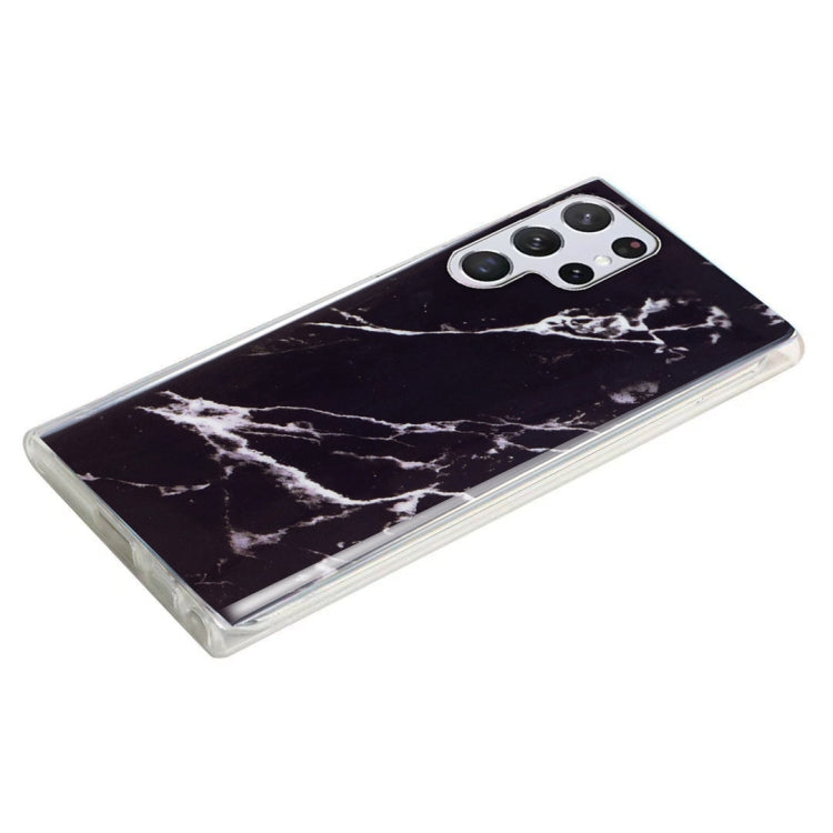 Para Samsung Galaxy S22 Ultra 5G IMD Marble Pattern TPU Phone Case (Negro)
