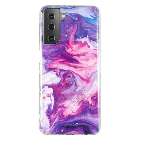 Funda para Samsung Galaxy S21 FE 5G TPU con patrón Marmol IMD (Rojo)