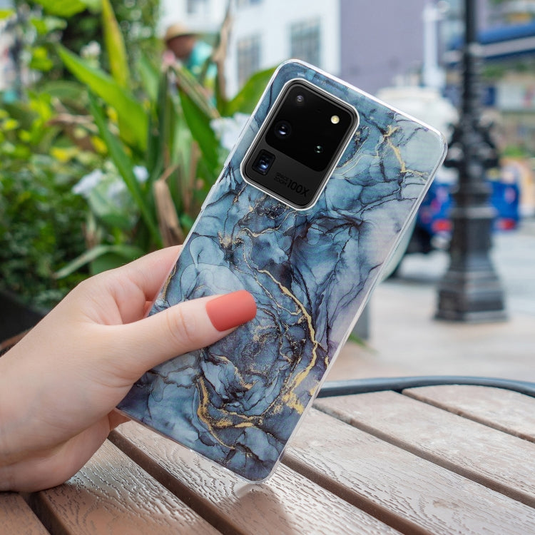 Para Samsung Galaxy S20 Ultra 5G IMD Marble Pattern TPU Funda para teléfono (gris)