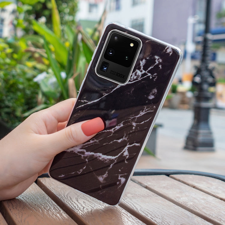 Para Samsung Galaxy S20 Ultra 5G IMD Marble Pattern TPU Funda para teléfono (negro)