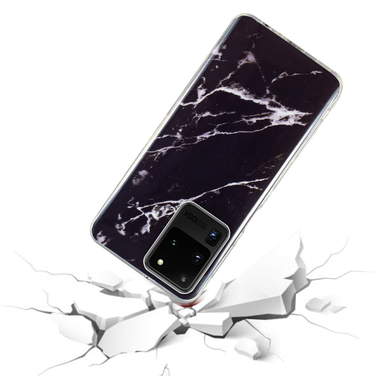 Para Samsung Galaxy S20 Ultra 5G IMD Marble Pattern TPU Funda para teléfono (negro)