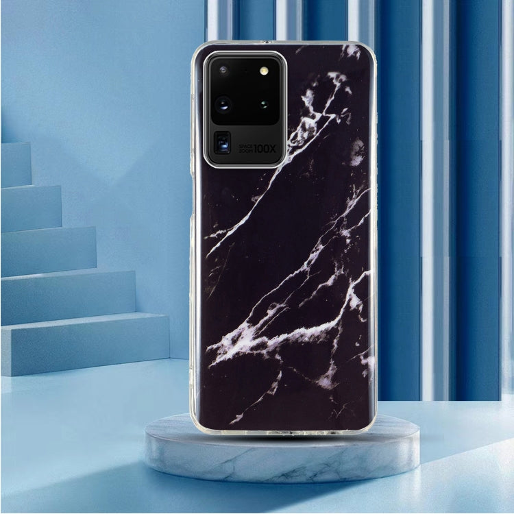 Para Samsung Galaxy S20 Ultra 5G IMD Marble Pattern TPU Funda para teléfono (negro)