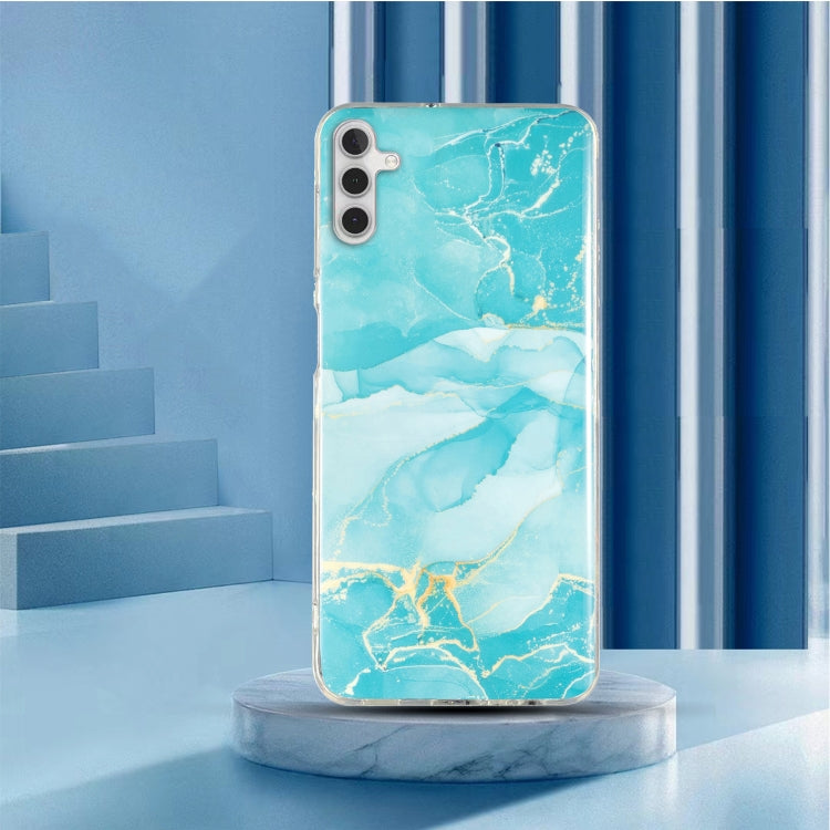 Para Samsung Galaxy A13 5G IMD Marble Pattern TPU Phone Case (Verde)
