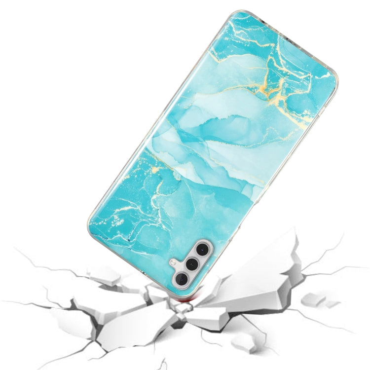 Para Samsung Galaxy A13 5G IMD Marble Pattern TPU Phone Case (Verde)
