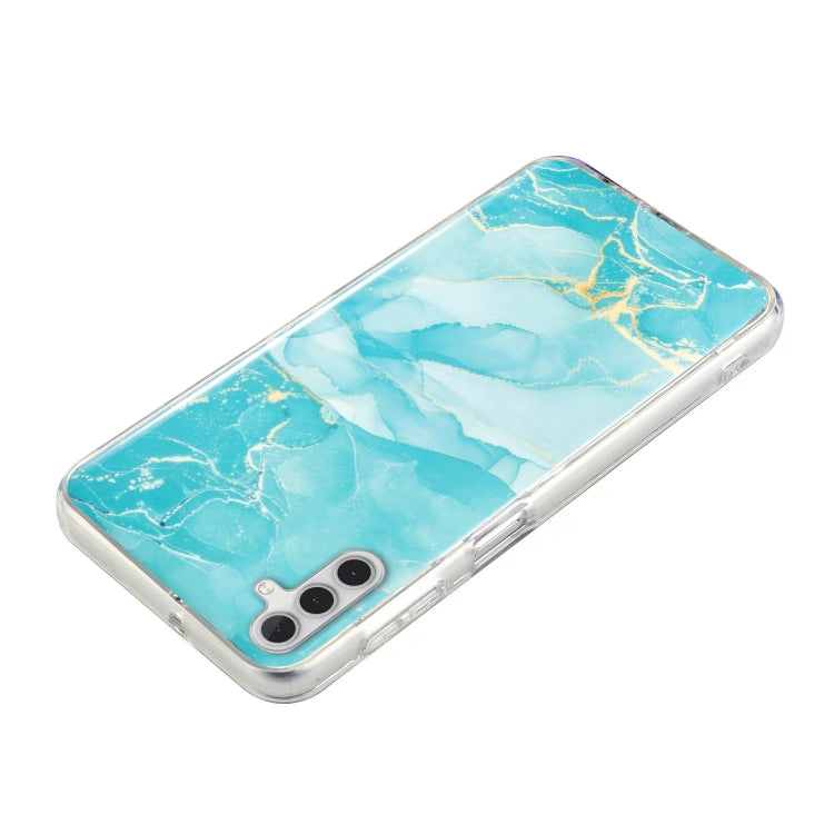 Para Samsung Galaxy A13 5G IMD Marble Pattern TPU Phone Case (Verde)