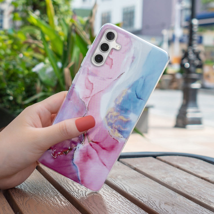 Para Samsung Galaxy A13 5G IMD Marble Pattern TPU Funda para teléfono (rosa azul)