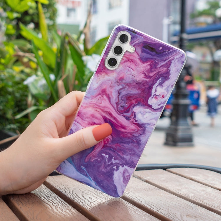 Para Samsung Galaxy A13 5G IMD Marble Pattern TPU Phone Case (Rojo)