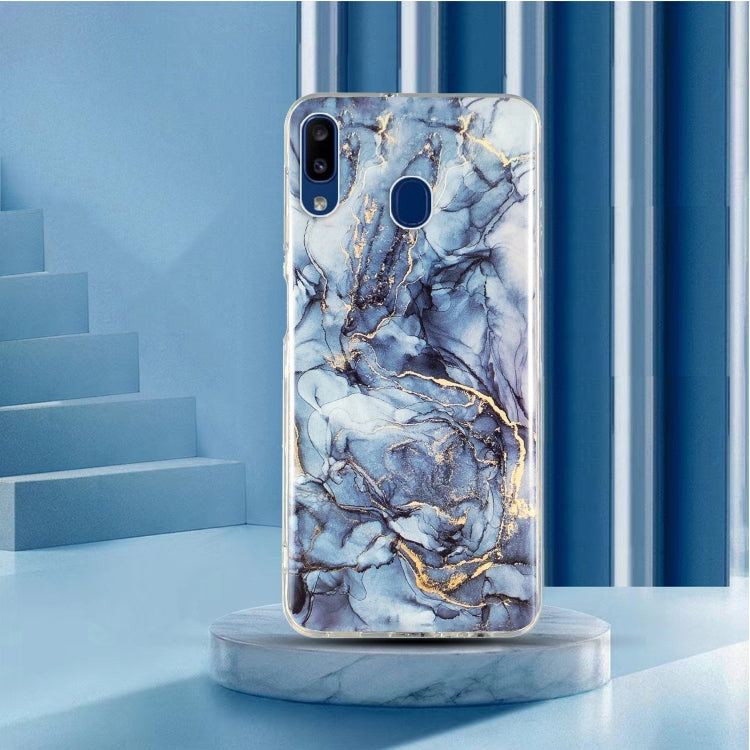 Para Samsung Galaxy A40 IMD Marble Pattern TPU Funda para teléfono (gris)