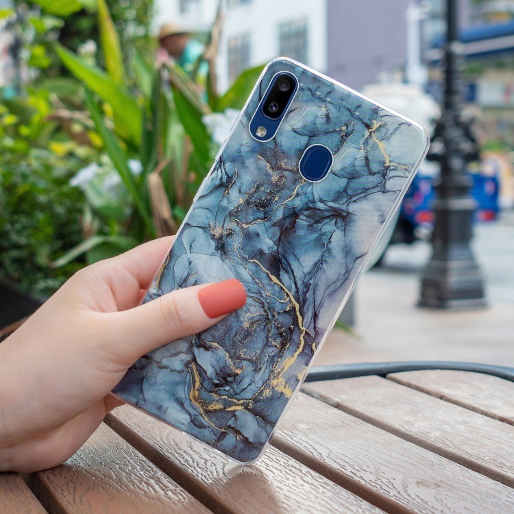Para Samsung Galaxy A40 IMD Marble Pattern TPU Funda para teléfono (gris)