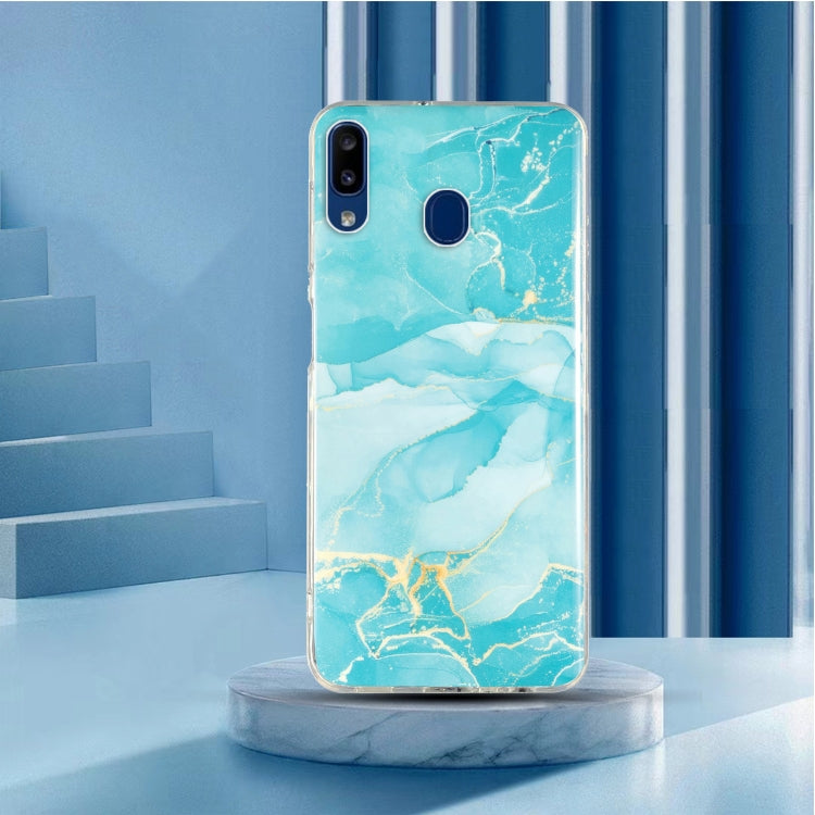 Para Samsung Galaxy A40 IMD Marble Pattern TPU Phone Case (Verde)