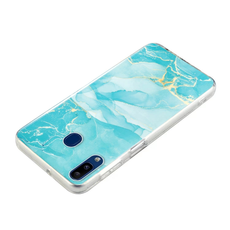 Para Samsung Galaxy A40 IMD Marble Pattern TPU Phone Case (Verde)