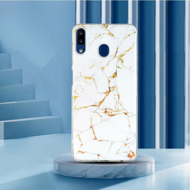 Para Samsung Galaxy A40 IMD Marble Pattern TPU Phone Case (Blanco)