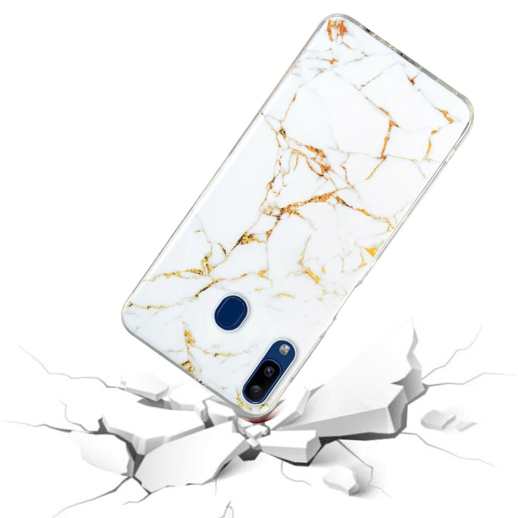 Para Samsung Galaxy A40 IMD Marble Pattern TPU Phone Case (Blanco)