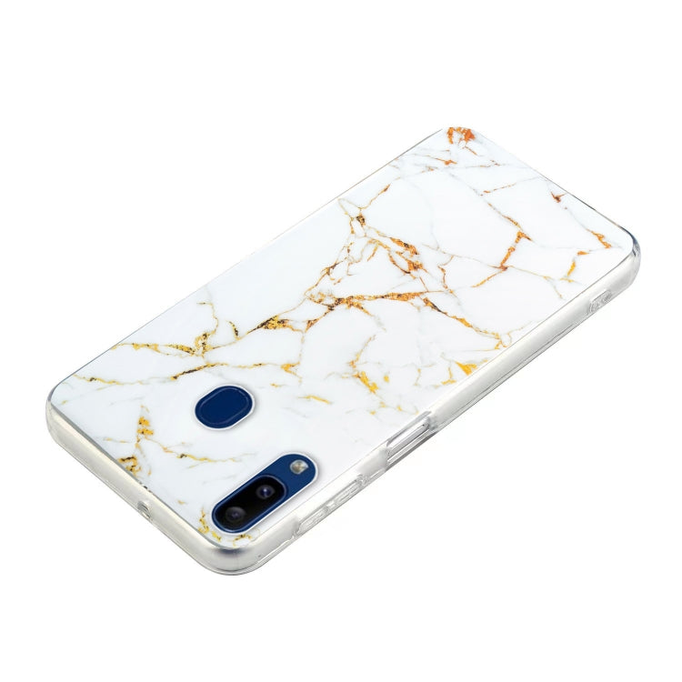 Para Samsung Galaxy A40 IMD Marble Pattern TPU Phone Case (Blanco)