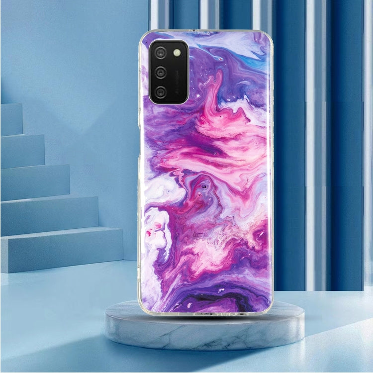 Para Samsung Galaxy A02s IMD Marble Pattern TPU Phone Case (Rojo)