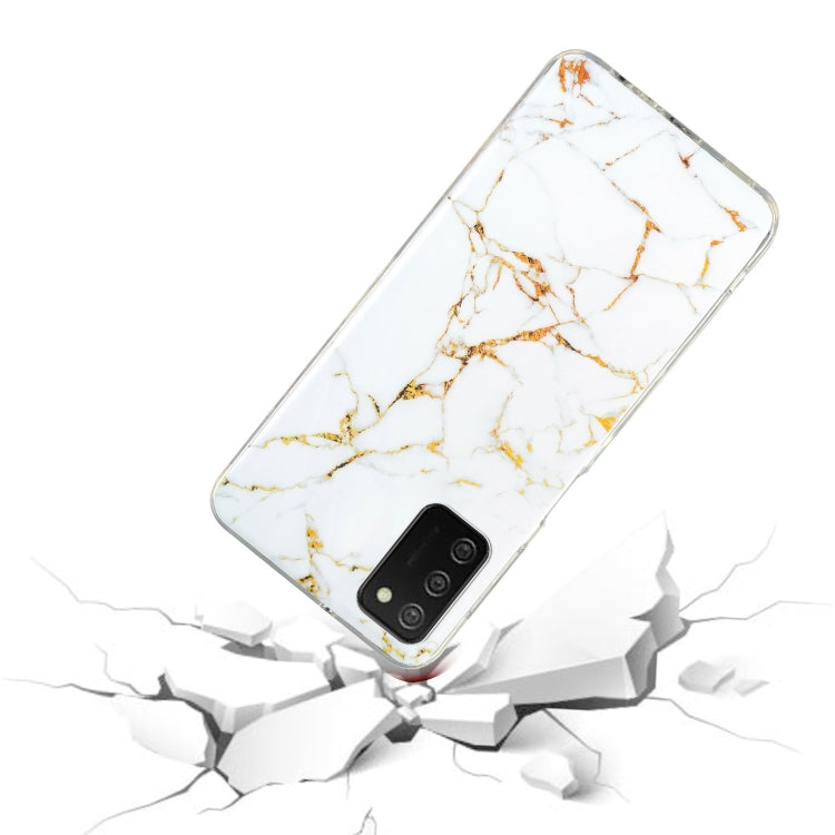 Para Samsung Galaxy A03s IMD Marble Pattern TPU Phone Case (Blanco)