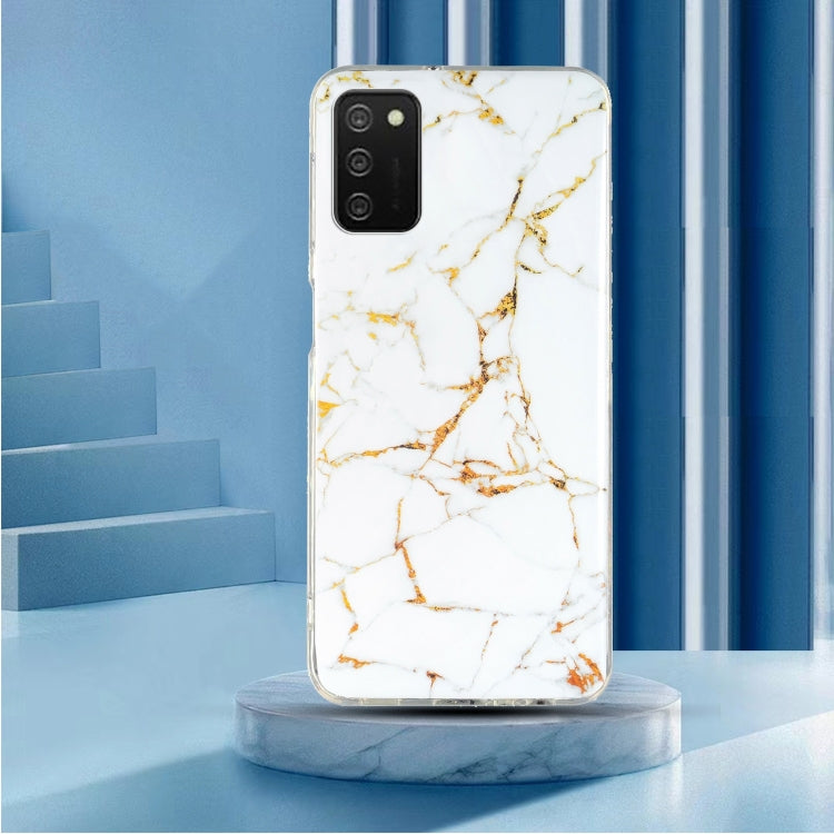 Para Samsung Galaxy A03s IMD Marble Pattern TPU Phone Case (Blanco)