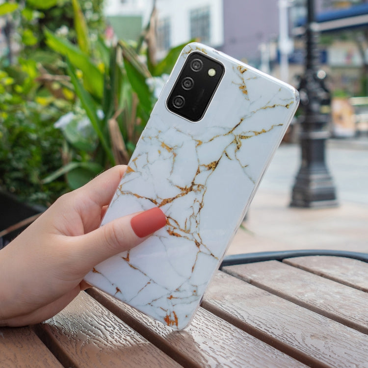 Para Samsung Galaxy A03s IMD Marble Pattern TPU Phone Case (Blanco)