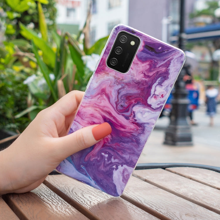 Para Samsung Galaxy A03s IMD Marble Pattern TPU Phone Case (Rojo)