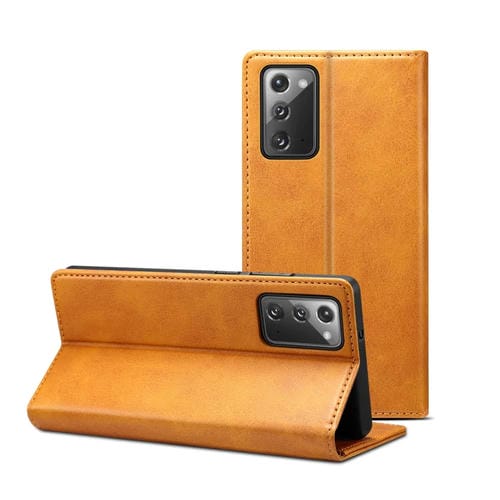 Funda para Samsung Galaxy Note20 Textura de Ternera Horizontal Flip de Cuero (Khaki)