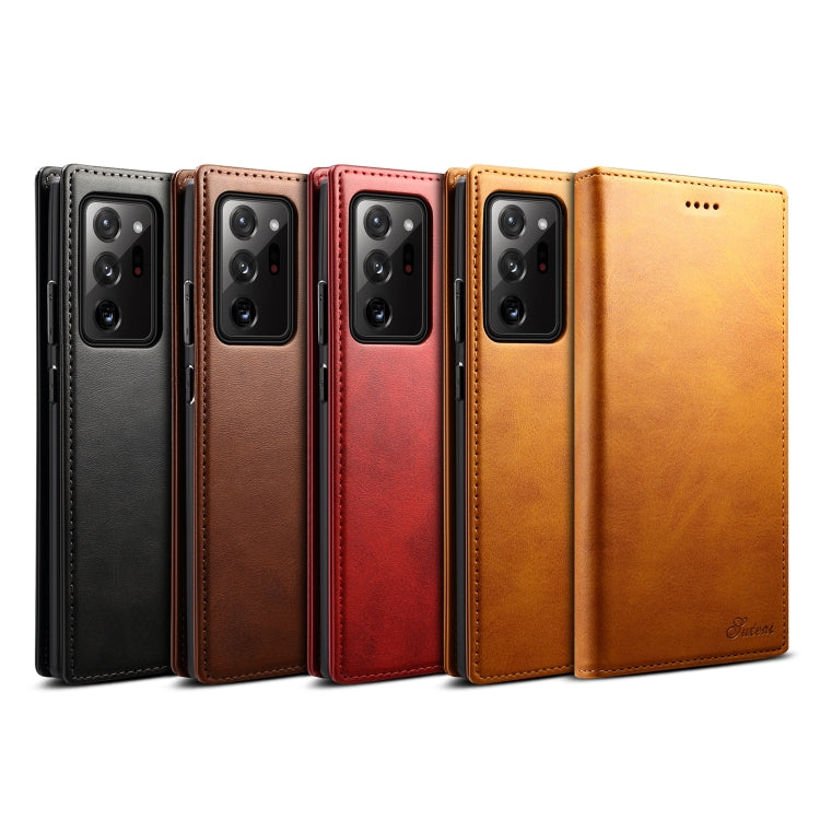 Para Samsung Galaxy Note20 Ultra Calf Texture Horizontal Flip Funda de cuero para teléfono (Rojo)
