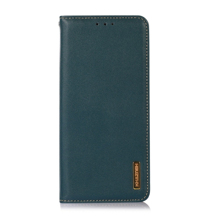 Para Samsung Galaxy M13 4G Global KHAZNEH Nappa Top Layer Funda de cuero de vaca para teléfono (Verde)
