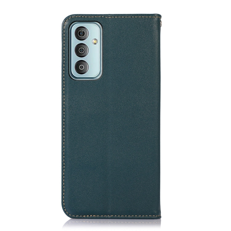 Para Samsung Galaxy M13 4G Global KHAZNEH Nappa Top Layer Funda de cuero de vaca para teléfono (Verde)