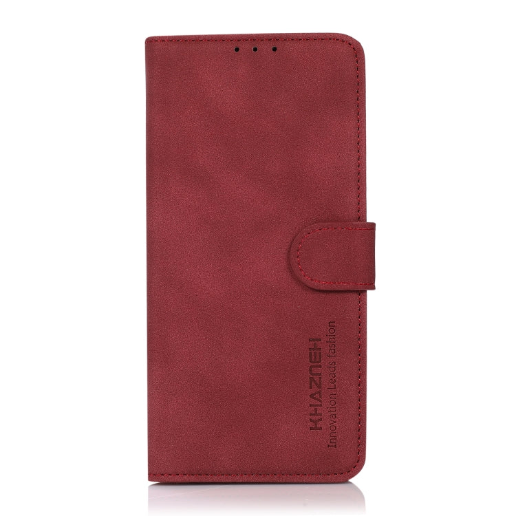 Para Samsung Galaxy M13 4G KHAZNEH Funda de cuero con textura mate para teléfono (Rojo)
