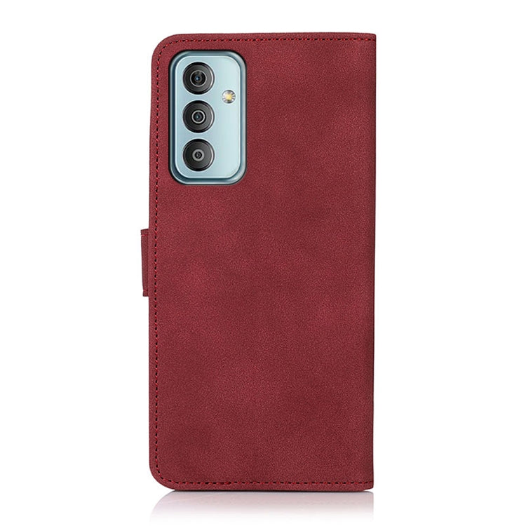 Para Samsung Galaxy M13 4G KHAZNEH Funda de cuero con textura mate para teléfono (Rojo)