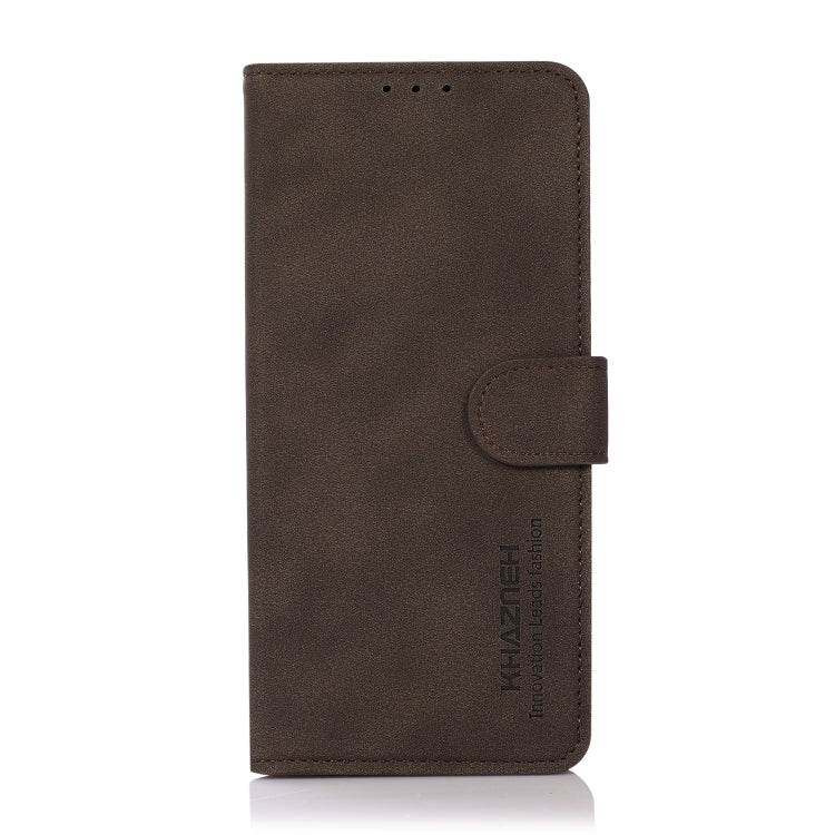 Para Samsung Galaxy M13 4G KHAZNEH Funda de cuero con textura mate para teléfono (Marrón)