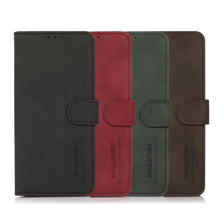 Para Samsung Galaxy M13 4G KHAZNEH Funda de cuero con textura mate para teléfono (Rojo)