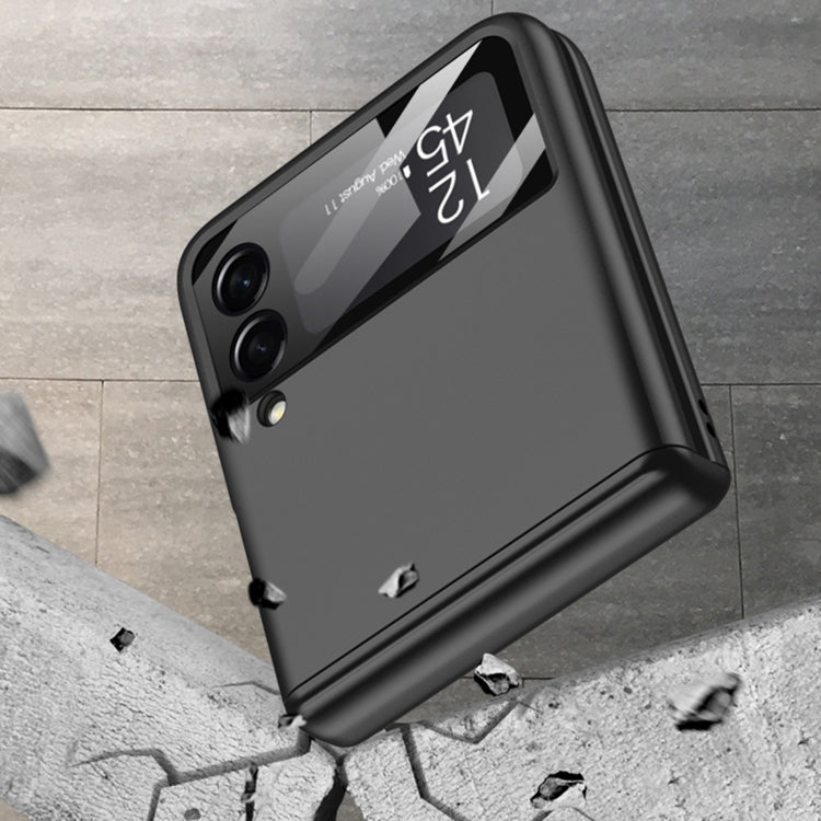 Para Samsung Galaxy Z Flip4 GKK Estuche protector para teléfono con pliegue magnético todo incluido (marrón)