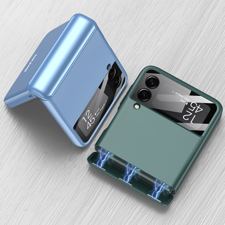 Para Samsung Galaxy Z Flip4 GKK Estuche protector para teléfono con pliegue magnético todo incluido (marrón)