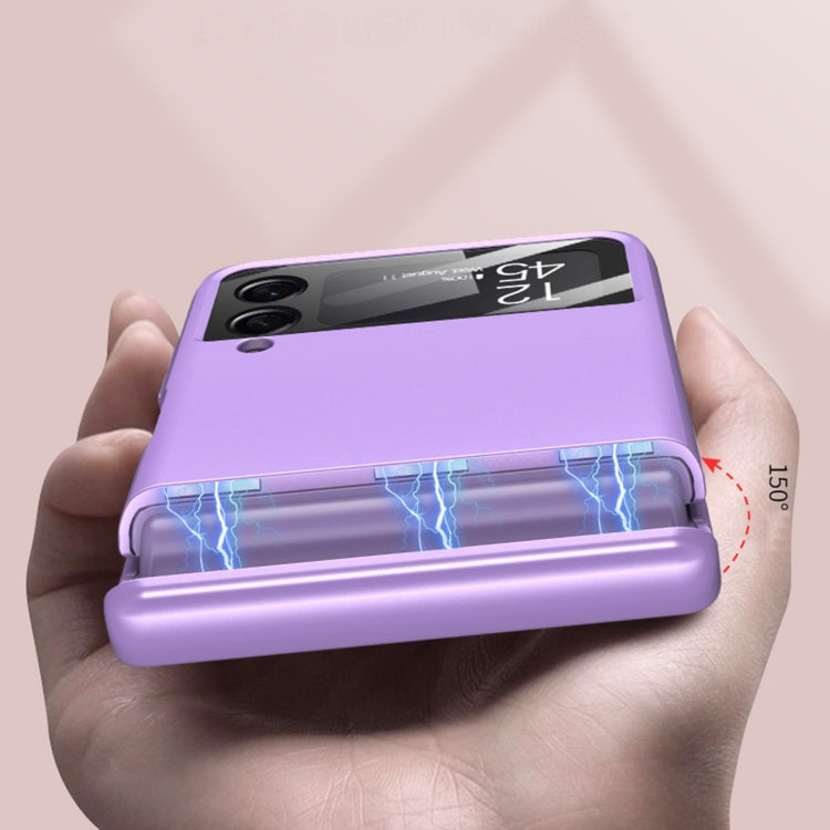 Para Samsung Galaxy Z Flip4 GKK Estuche protector para teléfono con pliegue magnético todo incluido (marrón)
