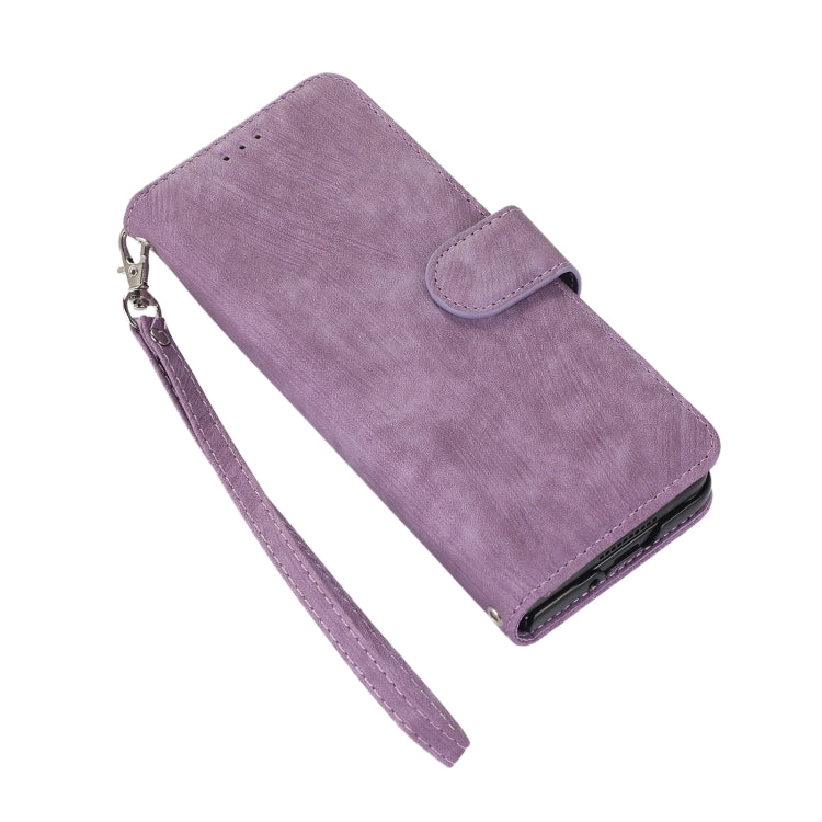 Funda de cuero con tapa horizontal para Samsung Galaxy Z Fold3 5G con ranura para bolígrafo (púrpura)
