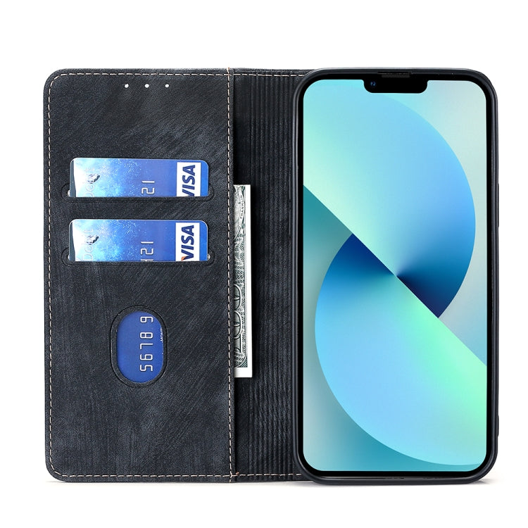 Cepillo Antirrobo + Caja de Teléfono de Cuero Magnético para Nokia C200 (Negro)