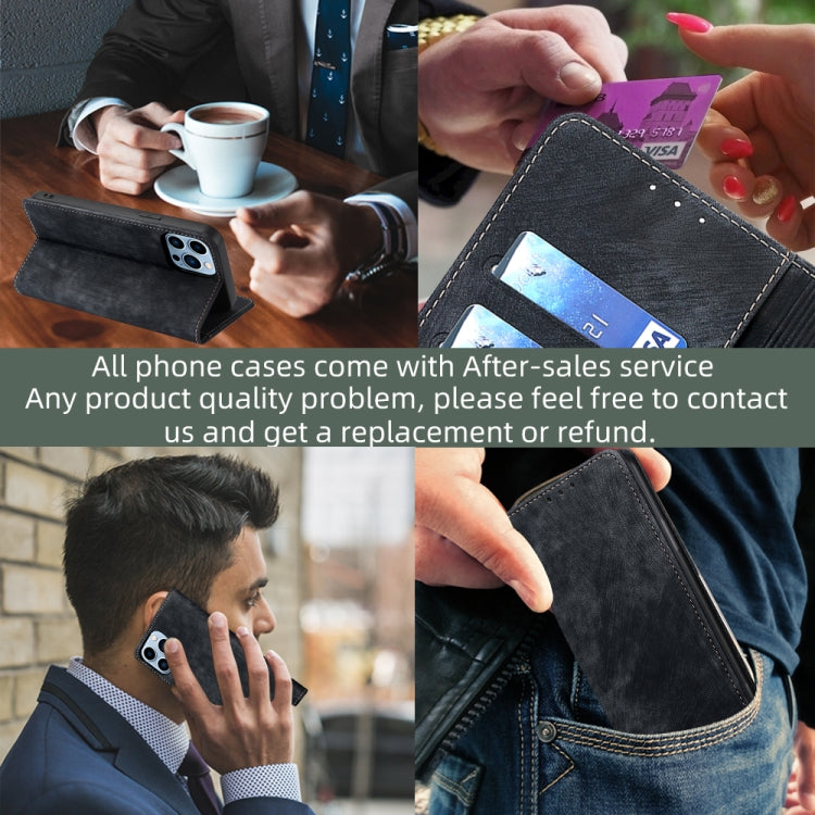 Funda de Cuero Magnética para Huawei Y8S con RFID y Cepillo Antirrobo (Negro)