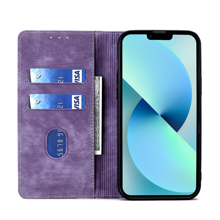 Funda magnética de cuero para Huawei Y9A con protección RFID antirrobo (Púrpura)