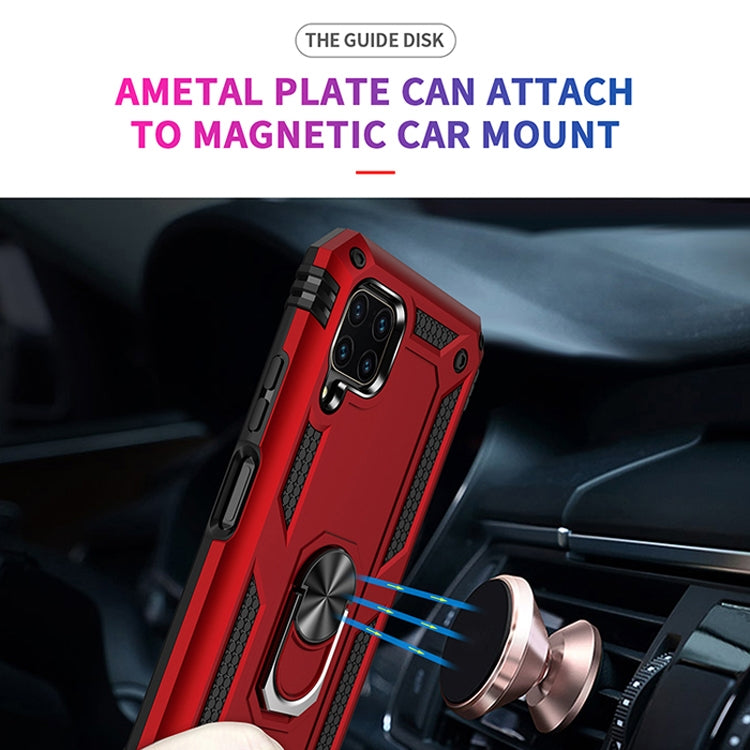 Para Huawei P40 Lite Funda protectora TPU + PC a prueba de golpes con soporte giratorio de 360 grados (rojo)