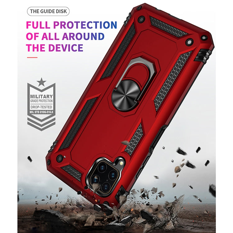 Para Huawei P40 Lite Funda protectora TPU + PC a prueba de golpes con soporte giratorio de 360 grados (rojo)